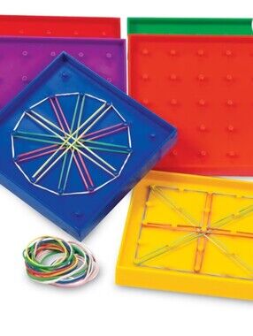 Classic Kids Geoboard Set Rubber Band Activity Boards